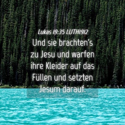 Picture 04 - Lukas 19:35 LUTH1912 - Und sie brachten's zu Jesu und warfen ihre - Bible Verse Picture