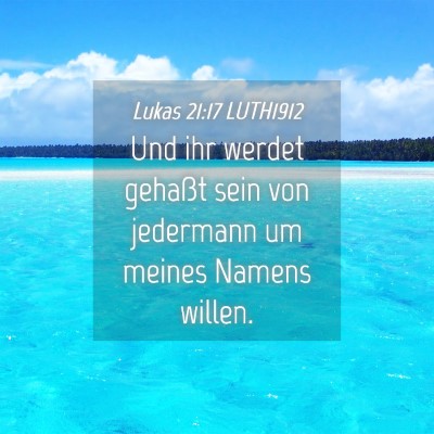 Picture 04 - Lukas 21:17 LUTH1912 - Und ihr werdet gehaßt sein von jedermann um - Bible Verse Picture