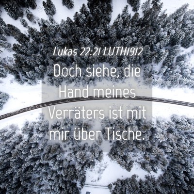 Picture 04 - Lukas 22:21 LUTH1912 - Doch siehe, die Hand meines Verräters ist mit - Bible Verse Picture
