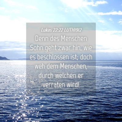 Picture 04 - Lukas 22:22 LUTH1912 - Denn des Menschen Sohn geht zwar hin, wie es - Bible Verse Picture
