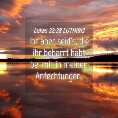 Picture 04 - Lukas 22:28 LUTH1912 - Ihr aber seid's, die ihr beharrt habt bei mir in - Bible Verse Picture