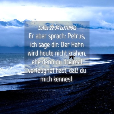 Picture 04 - Lukas 22:34 LUTH1912 - Er aber sprach: Petrus, ich sage dir: Der Hahn - Bible Verse Picture