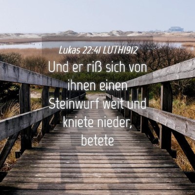 Picture 04 - Lukas 22:41 LUTH1912 - Und er riß sich von ihnen einen Steinwurf weit - Bible Verse Picture