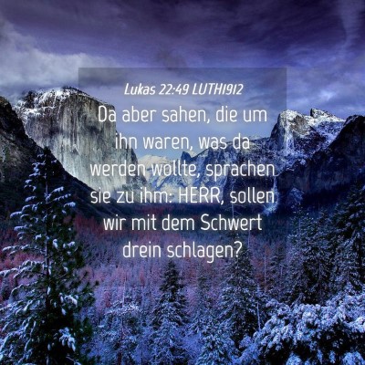 Picture 04 - Lukas 22:49 LUTH1912 - Da aber sahen, die um ihn waren, was da werden - Bible Verse Picture