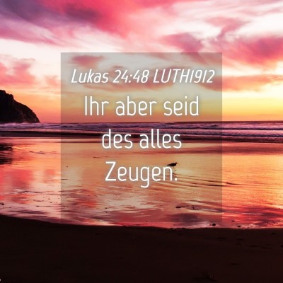 Picture 04 - Lukas 24:48 LUTH1912 - Ihr aber seid des alles - Bible Verse Picture