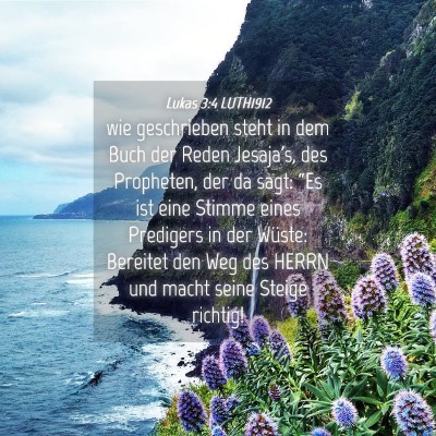 Picture 04 - Lukas 3:4 LUTH1912 - wie geschrieben steht in dem Buch der Reden - Bible Verse Picture