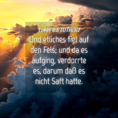 Picture 04 - Lukas 8:6 LUTH1912 - Und etliches fiel auf den Fels; und da es - Bible Verse Picture