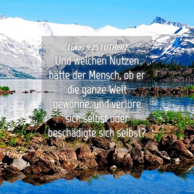 Picture 04 - Lukas 9:25 LUTH1912 - Und welchen Nutzen hätte der Mensch, ob er die - Bible Verse Picture
