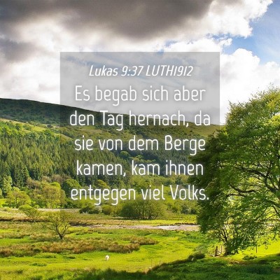 Picture 04 - Lukas 9:37 LUTH1912 - Es begab sich aber den Tag hernach, da sie von - Bible Verse Picture