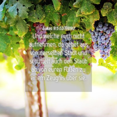 Picture 04 - Lukas 9:5 LUTH1912 - Und welche euch nicht aufnehmen, da gehet aus von - Bible Verse Picture
