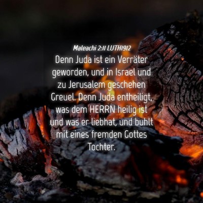 Picture 04 - Maleachi 2:11 LUTH1912 - Denn Juda ist ein Verräter geworden, und in - Bible Verse Picture