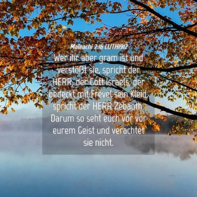 Picture 04 - Maleachi 2:16 LUTH1912 - Wer ihr aber gram ist und verstößt sie, spricht - Bible Verse Picture