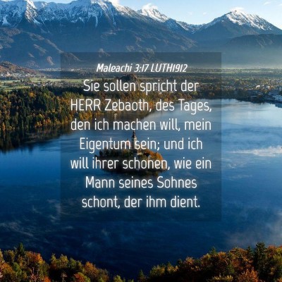 Picture 04 - Maleachi 3:17 LUTH1912 - Sie sollen spricht der HERR Zebaoth, des Tages, - Bible Verse Picture