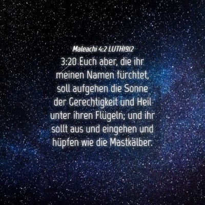 Picture 04 - Maleachi 4:2 LUTH1912 - 3:20 Euch aber, die ihr meinen Namen fürchtet, - Bible Verse Picture