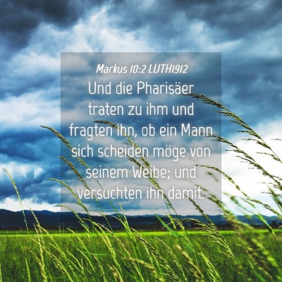 Picture 04 - Markus 10:2 LUTH1912 - Und die Pharisäer traten zu ihm und fragten ihn, - Bible Verse Picture