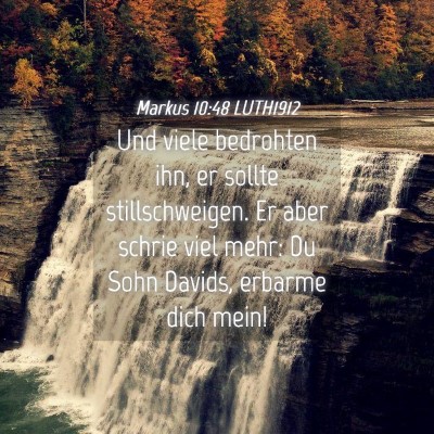 Picture 04 - Markus 10:48 LUTH1912 - Und viele bedrohten ihn, er sollte - Bible Verse Picture