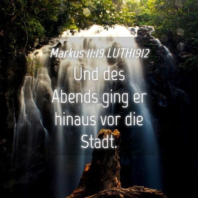 Picture 04 - Markus 11:19 LUTH1912 - Und des Abends ging er hinaus vor die - Bible Verse Picture