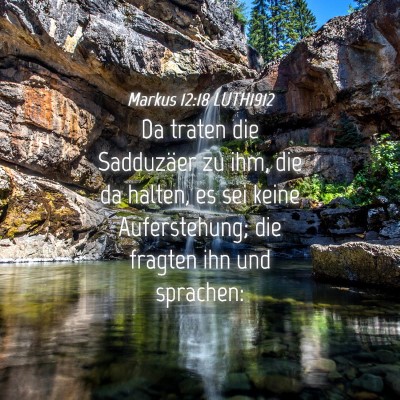 Picture 04 - Markus 12:18 LUTH1912 - Da traten die Sadduzäer zu ihm, die da halten, - Bible Verse Picture