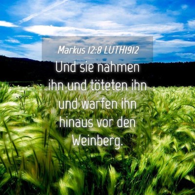 Picture 04 - Markus 12:8 LUTH1912 - Und sie nahmen ihn und töteten ihn und warfen - Bible Verse Picture