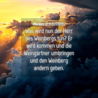 Picture 04 - Markus 12:9 LUTH1912 - Was wird nun der Herr des Weinbergs tun? Er wird - Bible Verse Picture