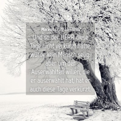 Picture 04 - Markus 13:20 LUTH1912 - Und so der HERR diese Tage nicht verkürzt - Bible Verse Picture