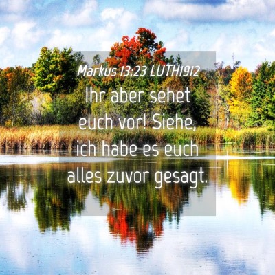 Picture 04 - Markus 13:23 LUTH1912 - Ihr aber sehet euch vor! Siehe, ich habe es euch - Bible Verse Picture