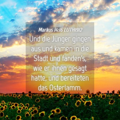 Picture 04 - Markus 14:16 LUTH1912 - Und die Jünger gingen aus und kamen in die Stadt - Bible Verse Picture