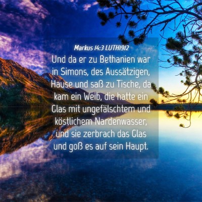 Picture 04 - Markus 14:3 LUTH1912 - Und da er zu Bethanien war in Simons, des - Bible Verse Picture