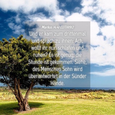 Picture 04 - Markus 14:41 LUTH1912 - Und er kam zum drittenmal und sprach zu ihnen: - Bible Verse Picture