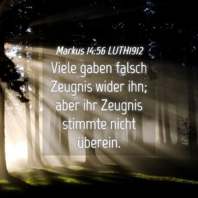 Picture 04 - Markus 14:56 LUTH1912 - Viele gaben falsch Zeugnis wider ihn; aber ihr - Bible Verse Picture