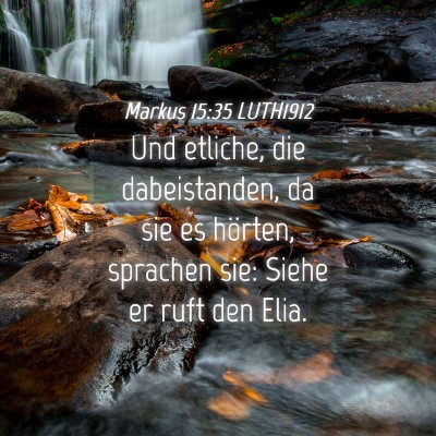 Picture 04 - Markus 15:35 LUTH1912 - Und etliche, die dabeistanden, da sie es hörten, - Bible Verse Picture
