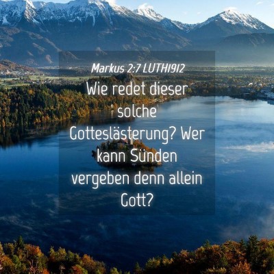 Picture 04 - Markus 2:7 LUTH1912 - Wie redet dieser solche Gotteslästerung? Wer - Bible Verse Picture
