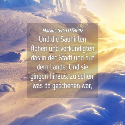 Picture 04 - Markus 5:14 LUTH1912 - Und die Sauhirten flohen und verkündigten das in - Bible Verse Picture