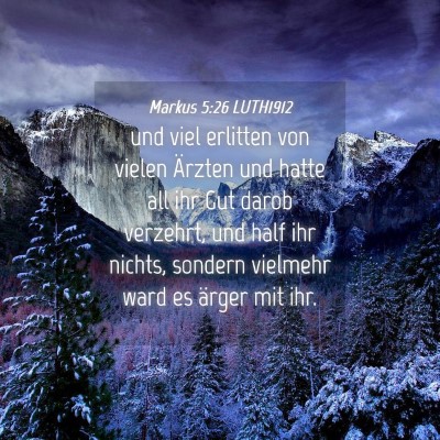 Picture 04 - Markus 5:26 LUTH1912 - und viel erlitten von vielen Ärzten und hatte - Bible Verse Picture
