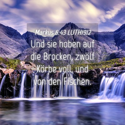 Picture 04 - Markus 6:43 LUTH1912 - Und sie hoben auf die Brocken, zwölf Körbe - Bible Verse Picture