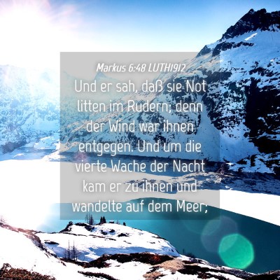 Picture 04 - Markus 6:48 LUTH1912 - Und er sah, daß sie Not litten im Rudern; denn - Bible Verse Picture