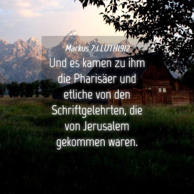 Picture 04 - Markus 7:1 LUTH1912 - Und es kamen zu ihm die Pharisäer und etliche - Bible Verse Picture