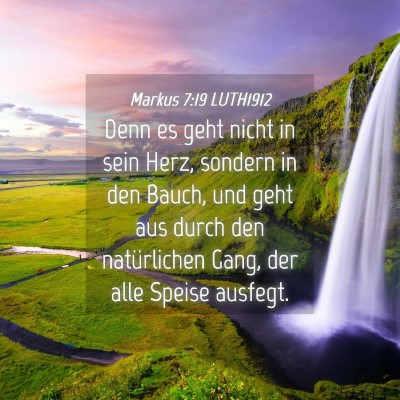 Picture 04 - Markus 7:19 LUTH1912 - Denn es geht nicht in sein Herz, sondern in den - Bible Verse Picture