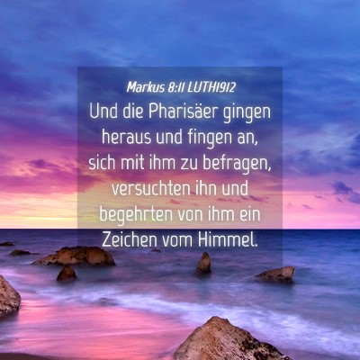 Picture 04 - Markus 8:11 LUTH1912 - Und die Pharisäer gingen heraus und fingen an, - Bible Verse Picture