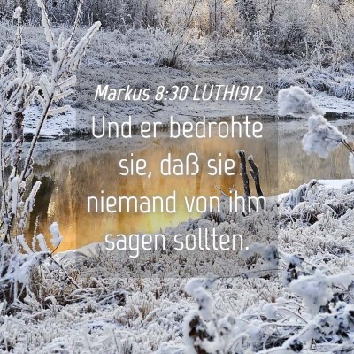 Picture 04 - Markus 8:30 LUTH1912 - Und er bedrohte sie, daß sie niemand von ihm - Bible Verse Picture