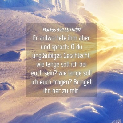 Picture 04 - Markus 9:19 LUTH1912 - Er antwortete ihm aber und sprach: O du - Bible Verse Picture