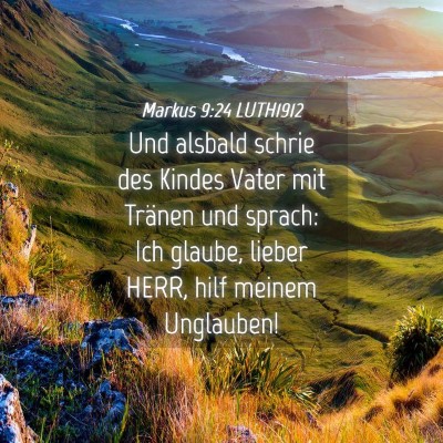 Picture 04 - Markus 9:24 LUTH1912 - Und alsbald schrie des Kindes Vater mit Tränen - Bible Verse Picture