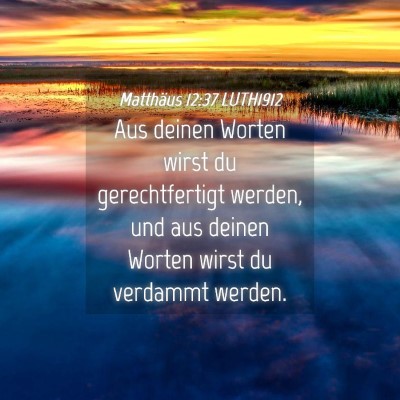 Picture 04 - Matthäus 12:37 LUTH1912 - Aus deinen Worten wirst du gerechtfertigt werden, - Bible Verse Picture