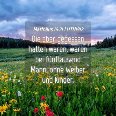Picture 04 - Matthäus 14:21 LUTH1912 - Die aber gegessen hatten waren, waren bei - Bible Verse Picture