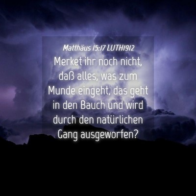 Picture 04 - Matthäus 15:17 LUTH1912 - Merket ihr noch nicht, daß alles, was zum Munde - Bible Verse Picture