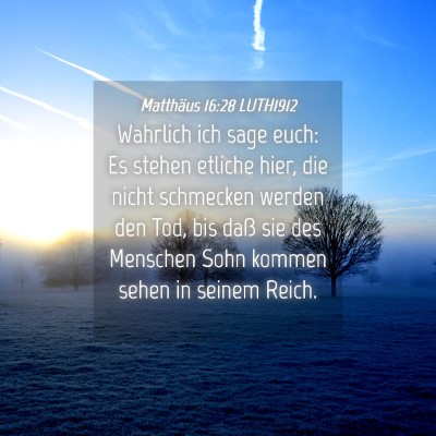 Picture 04 - Matthäus 16:28 LUTH1912 - Wahrlich ich sage euch: Es stehen etliche hier, - Bible Verse Picture