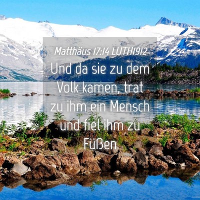 Picture 04 - Matthäus 17:14 LUTH1912 - Und da sie zu dem Volk kamen, trat zu ihm ein - Bible Verse Picture