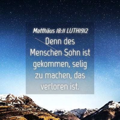 Picture 04 - Matthäus 18:11 LUTH1912 - Denn des Menschen Sohn ist gekommen, selig zu - Bible Verse Picture