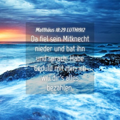 Picture 04 - Matthäus 18:29 LUTH1912 - Da fiel sein Mitknecht nieder und bat ihn und - Bible Verse Picture