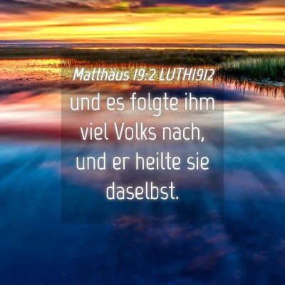 Picture 04 - Matthäus 19:2 LUTH1912 - und es folgte ihm viel Volks nach, und er heilte - Bible Verse Picture